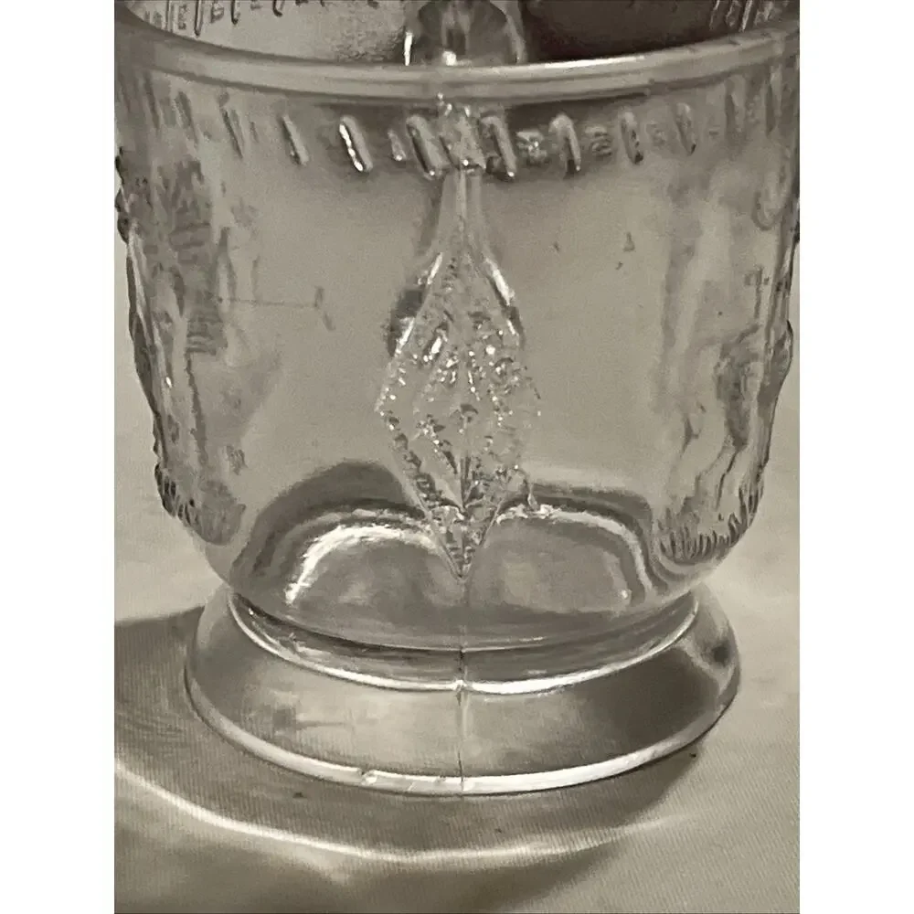 Victorian EAPG McKee Clear Glass - Deer And Pine Tree Child's Mug Pattern Glass